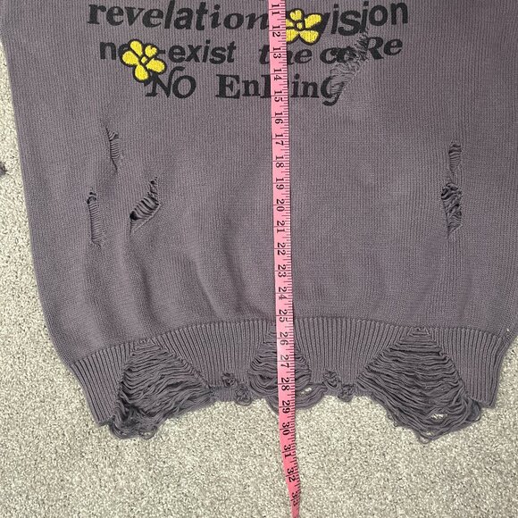 Harsh And Cruel Sweater Men XL Ripped Graphic Waste Land 100% Cotton Streetwear - Picture 7 of 11